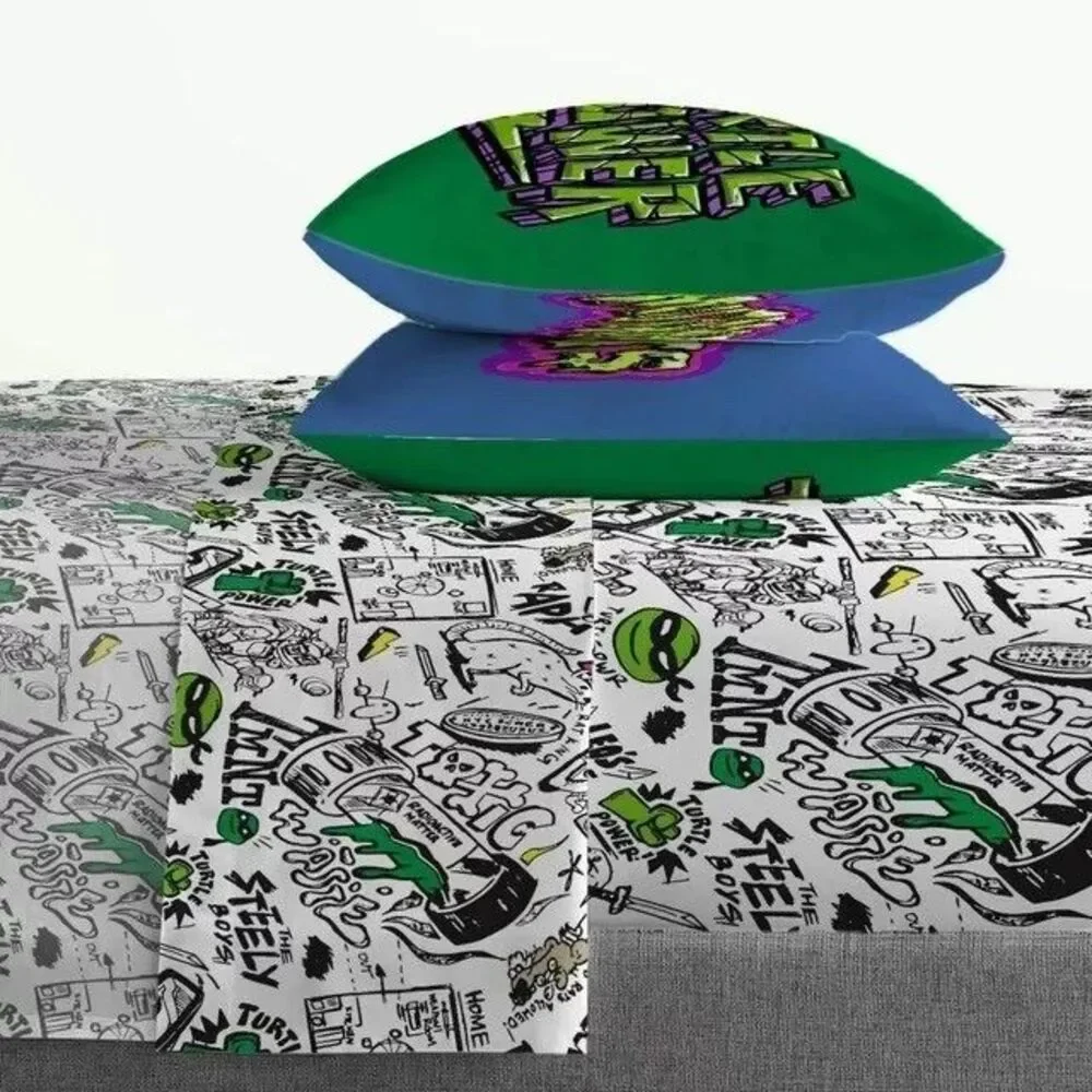 Teenage Mutant Ninja Turtles TMNT 4-Piece Full Sheet Bed Set Microfiber pillowca
